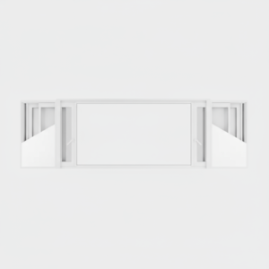 Fenêtre coulissante à galandage PVC gamme SLINOVA X 4 vantaux - 2 rails ouverte