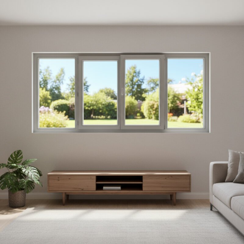 fenêtre 2 vantaux plus 2 fixes dans un décore