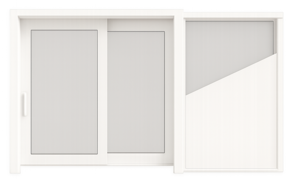 fenêtre a galandage pvc 2 vantaux 2 rails