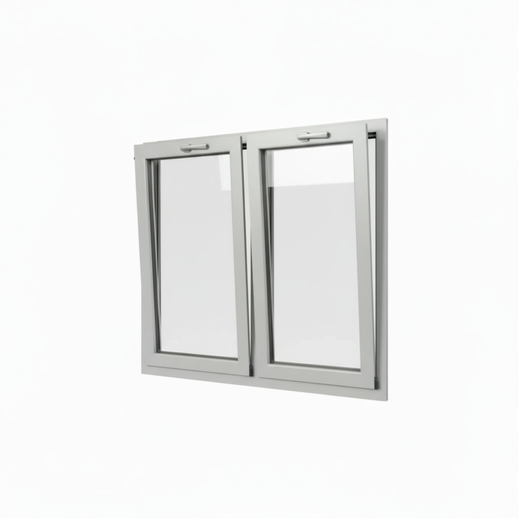 Fenêtre soufflet aluminium 2 vantaux, Schüco AWS 75
