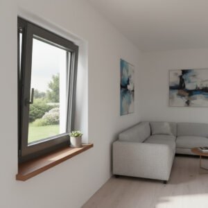 Fenêtre Aluminium Schüco AWS 60 1 vantail – ouverture oscillo-battante