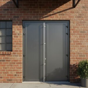 porte entrée 2 vantaux pleins avec décore