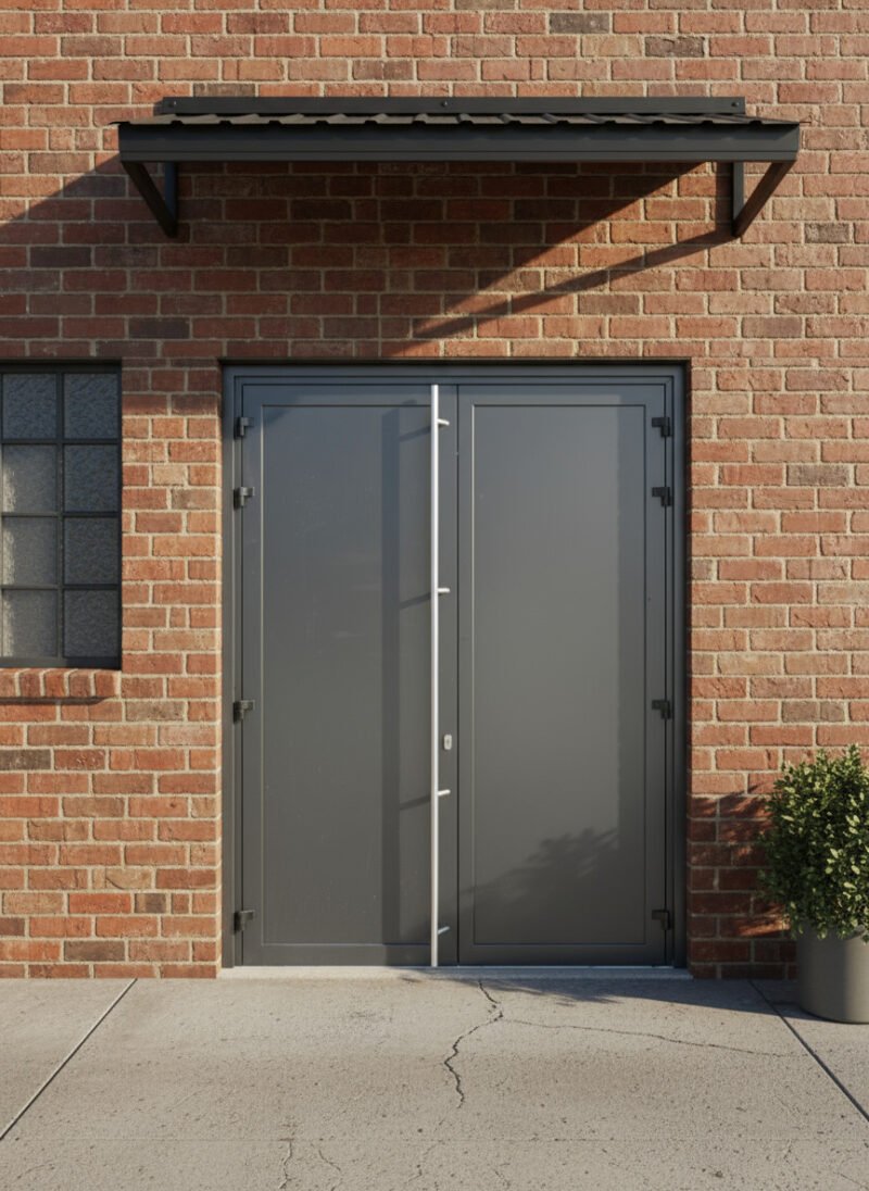 porte entrée 2 vantaux pleins avec décore