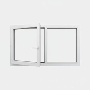 Fenêtre PVC 1 vantail + 1 fixe – ouverture à la française