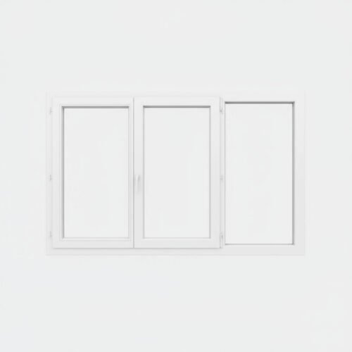 Fenêtre PVC 2 vantaux + 1 fixe – ouverture à la française