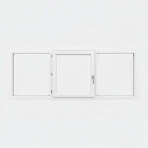 Fenêtre PVC 1 vantail + 2 fixes – ouverture à la française