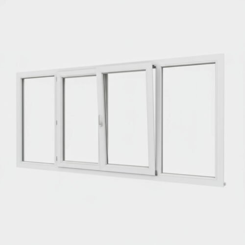 Fenêtre PVC 2 vantaux + 2 fixes – ouverture oscillo-battante