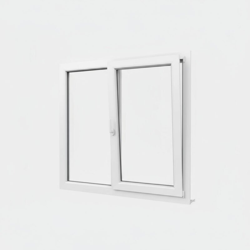Fenêtre PVC 1 vantail + 1 fixe – ouverture oscillo-battante