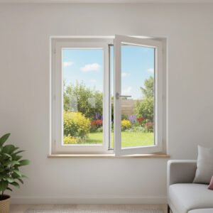 Fenêtre PVC 2 vantaux – ouverture à la française dans un décore