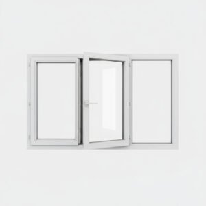 Fenêtre PVC 2 vantaux + 1 fixe – ouverture à la française