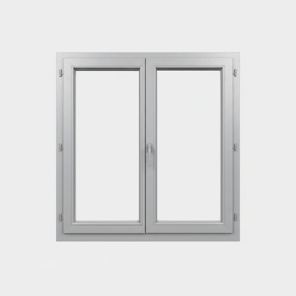 Fenêtre aluminium 2 vantaux Schüco AWS 60, ouverture à la française