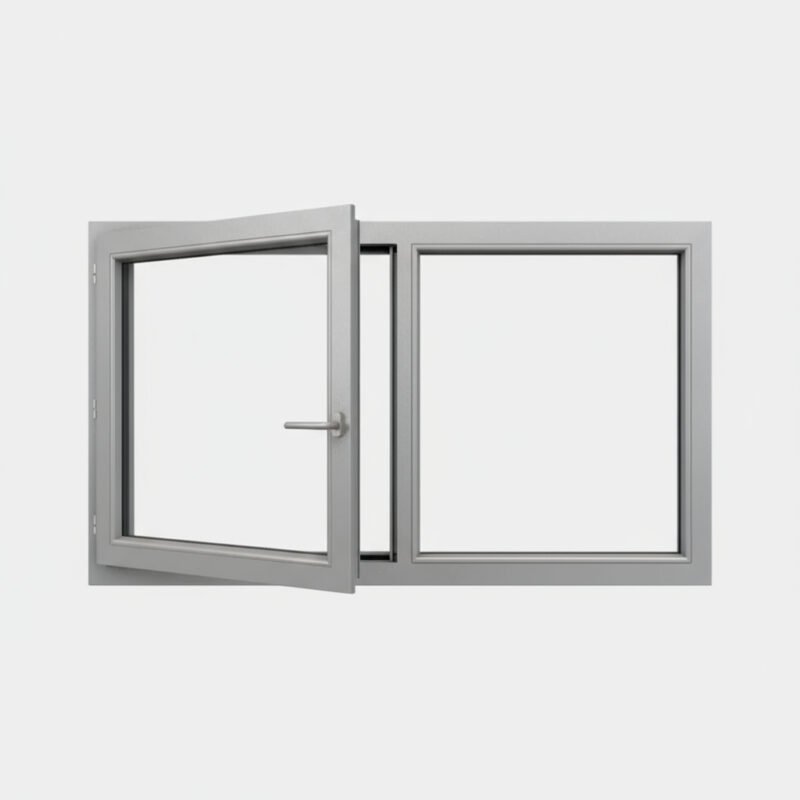 Fenêtre Aluminium 1 vantail + 1 fixe – ouverture à la française