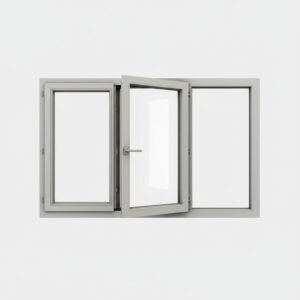 Fenêtre Aluminium 2 vantaux + 1 fixe – ouverture à la française