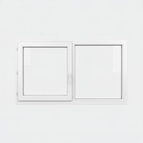 Fenêtre PVC 1 vantail + 1 fixe – ouverture à la française