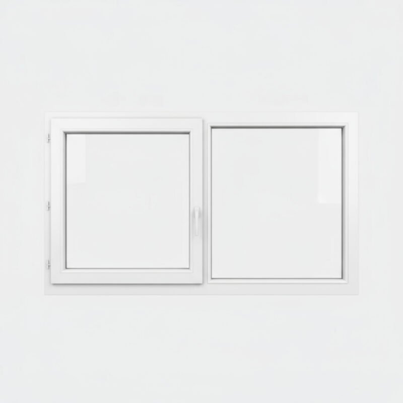 Fenêtre PVC 1 vantail + 1 fixe – ouverture à la française