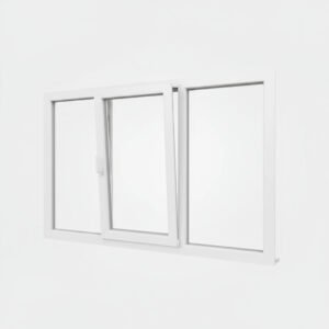 Fenêtre PVC 1 vantail + 2 fixes – ouverture oscillo-battante