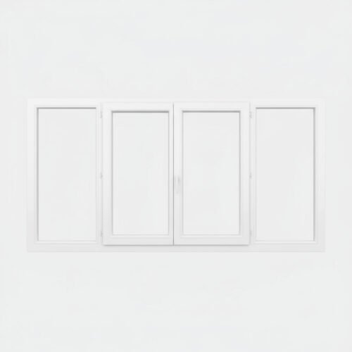 Fenêtre PVC 2 vantaux + 2 fixes – ouverture à la française