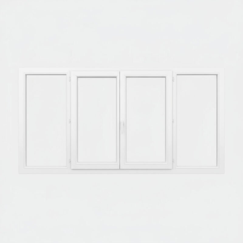 Fenêtre PVC 2 vantaux + 2 fixes – ouverture à la française