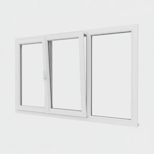 Fenêtre PVC 2 vantaux + 1 fixe – ouverture oscillo-battante