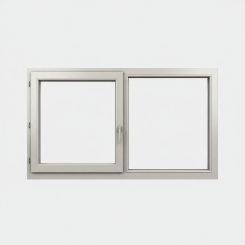 Fenêtre Aluminium 1 vantail + 1 fixe – ouverture à la française