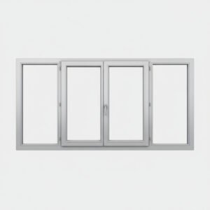 Fenêtre Aluminium 2 vantail + 2 fixes – ouverture à la française