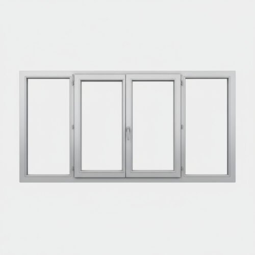 Fenêtre Aluminium 2 vantail + 2 fixes – ouverture à la française