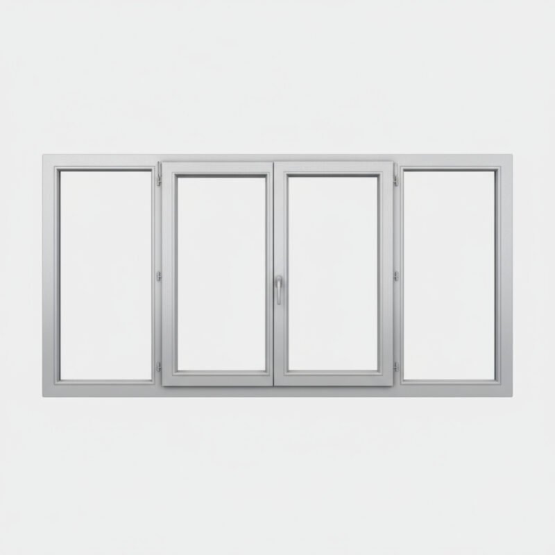 Fenêtre Aluminium 2 vantail + 2 fixes – ouverture à la française
