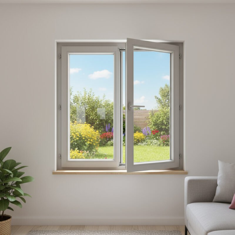 Fenêtre Aluminium 2 vantaux – ouverture à la française dans un décore