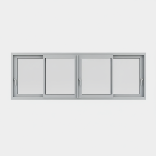 Fenêtre coulissante alu gamme 4 vantaux - 2 rails