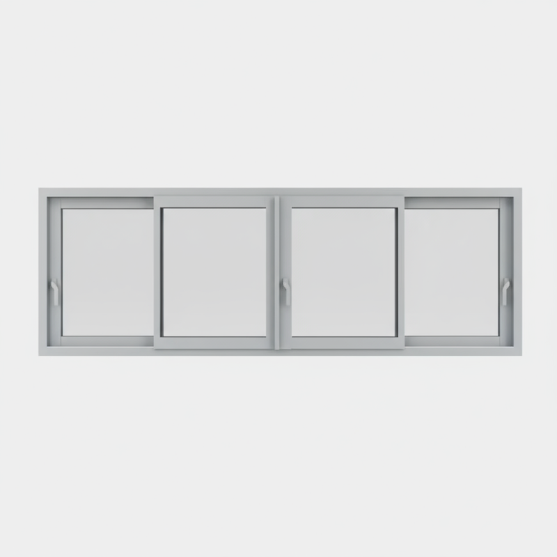 Fenêtre coulissante alu gamme 4 vantaux - 2 rails
