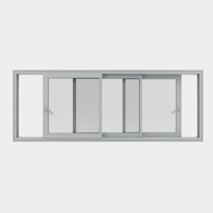 Fenêtre coulissante alu gamme 3 vantaux - 3 rails ouverte
