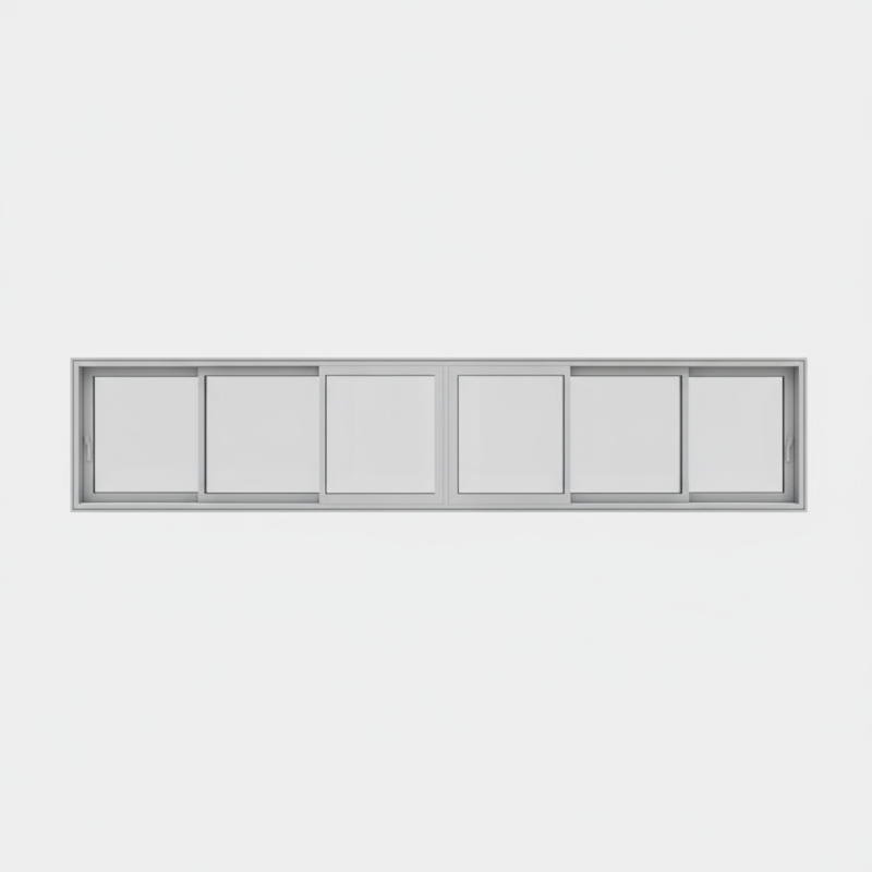 Fenêtre coulissante alu 6 vantaux - 3 rails Fenêtre coulissante alu 6 vantaux - 3 rails