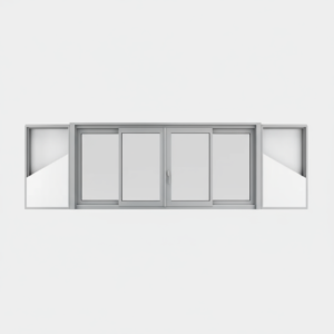 Fenêtre coulissante à galandage alu gamme 4 vantaux - 2 rails