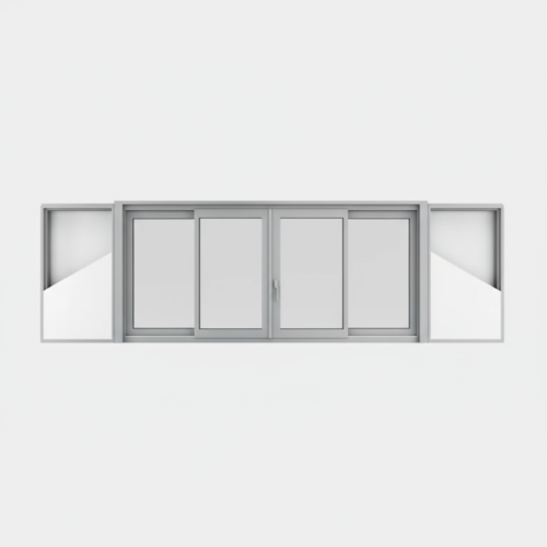 Fenêtre coulissante à galandage alu gamme 4 vantaux - 2 rails