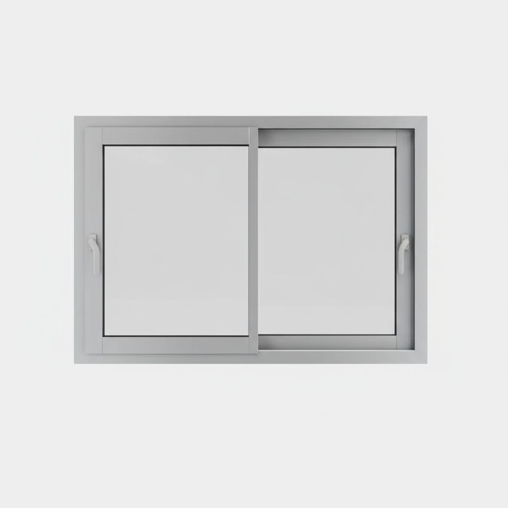 Fenêtre coulissante alu 2 vantaux 2 rails, Schüco ASS 39 SC