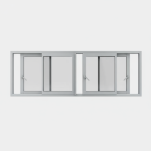 Fenêtre coulissante alu gamme 4 vantaux - 2 rails ouverte