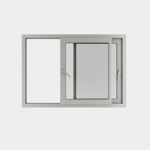 Fenêtre coulissante alu gamme 2 vantaux – 2 rails ouverte