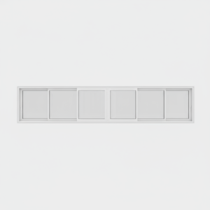 Fenêtre coulissante alu gamme REHAU Slinova X – 6 vantaux, 3 rails Fenêtre coulissante alu gamme REHAU Slinova X – 6 vantaux, 3 rails