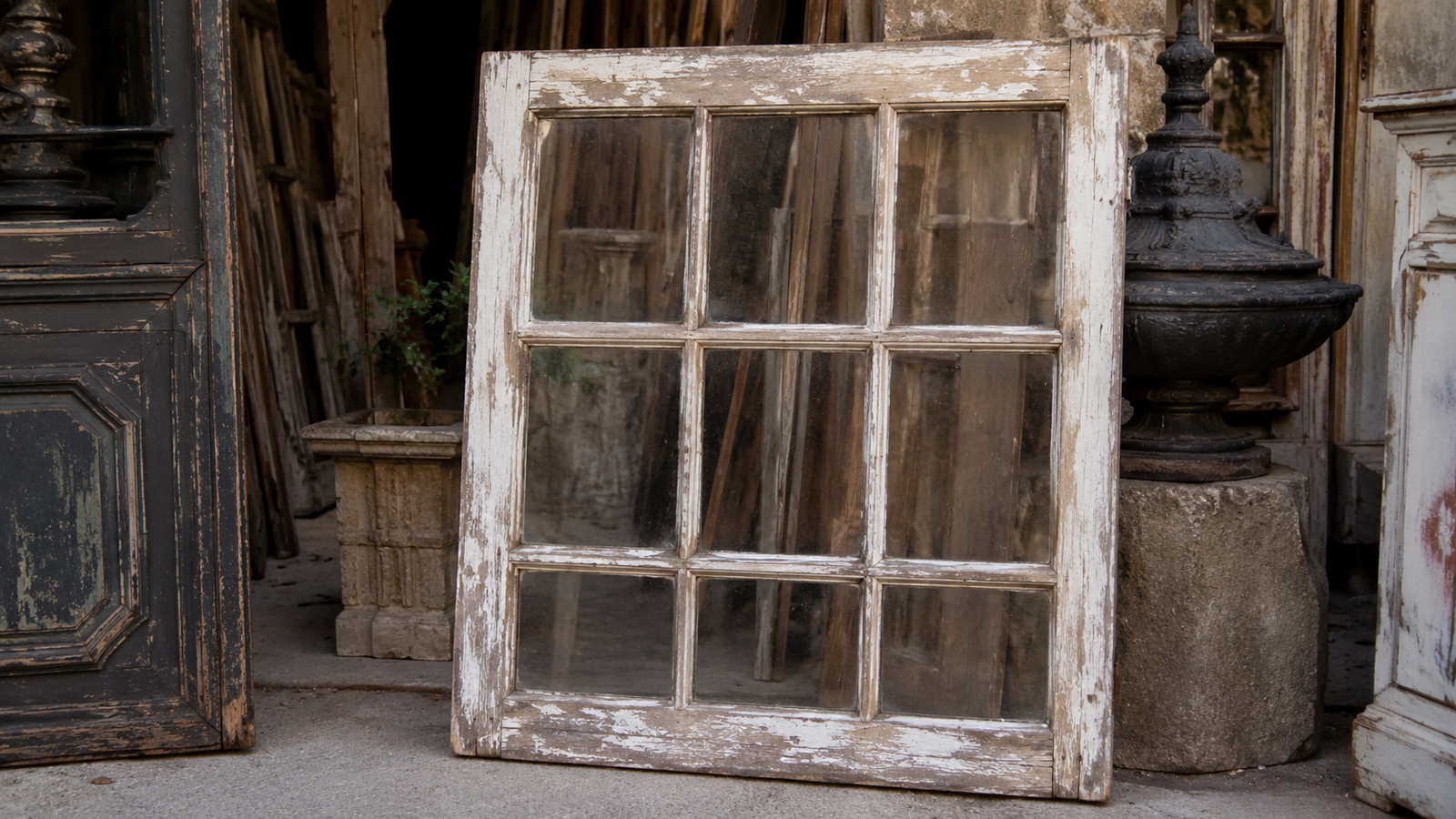 Fenêtre bois ancienne sur le marché de l'occasion pour réemploi