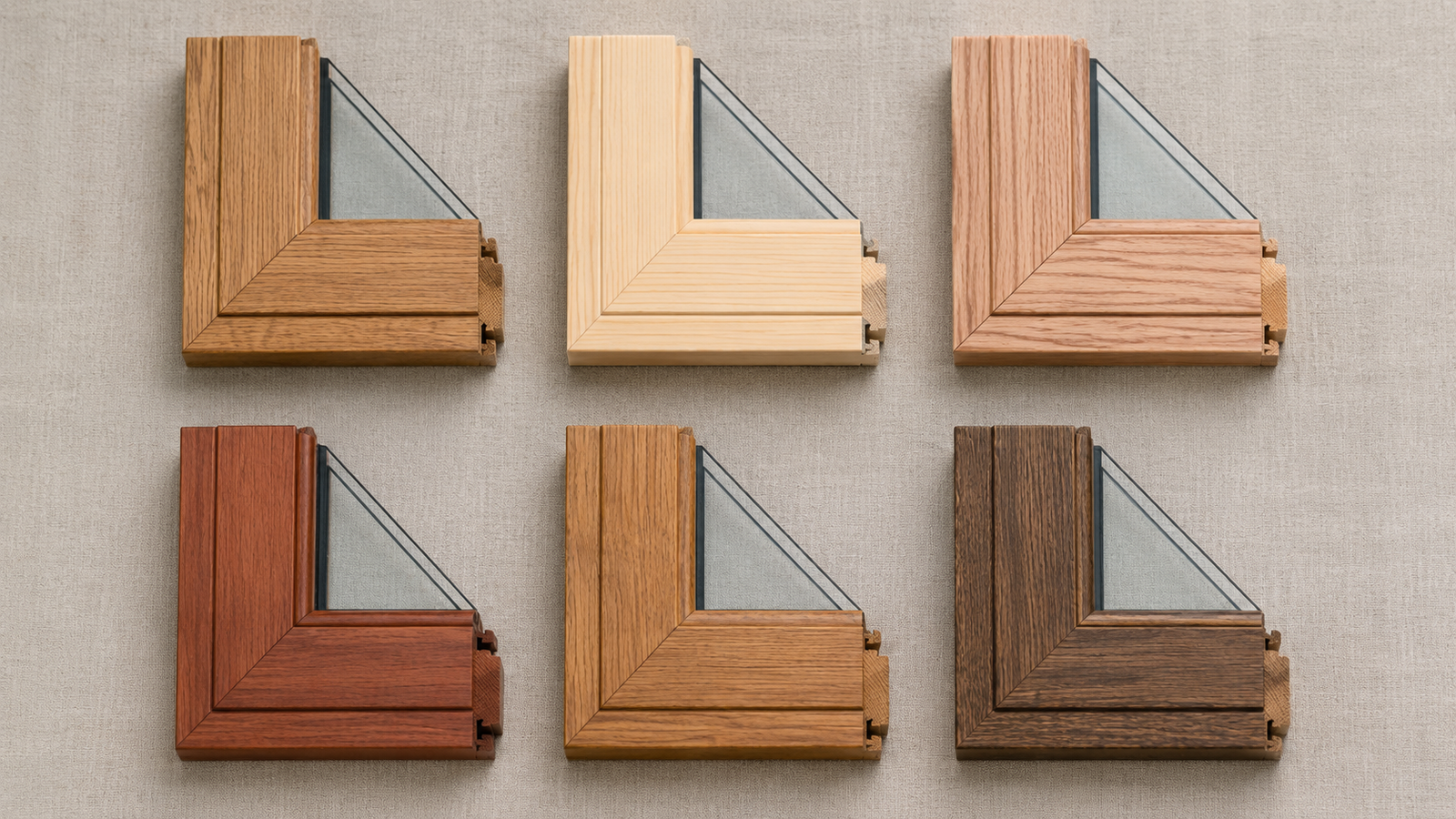 Comparaison de différentes essences de bois pour fenêtres : chêne, pin, méranti, mélèze