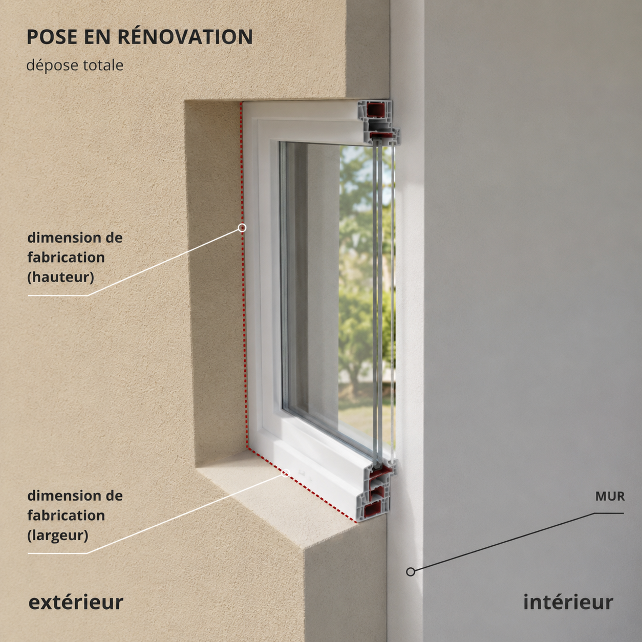 Artisan poseur RGE installant une fenêtre PVC en rénovation